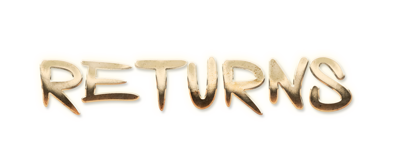WORD RETURNS gold text effects art typography PNG images free
